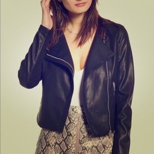 NWT BLANKNYC Collarless Faux Leather Moto Jacket